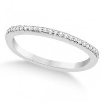 Micro Pave Semi-Eternity Diamond Wedding Band Platinum (0.12ct)