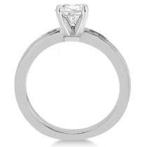 Carved Clover Engagement Ring & Wedding Band Bridal Set Platinum