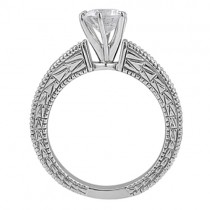 Antique Diamond & Pink Sapphire Bridal Set Palladium (1.80ct)