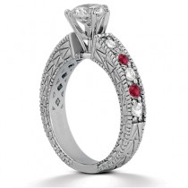 Antique Diamond & Ruby Bridal Set Platinum (1.80ct)