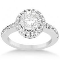 Halo Engagement Ring & Matching Wedding Band 18k White Gold (0.55ct)