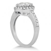 Halo Engagement Ring & Matching Wedding Band 18k White Gold (0.55ct)