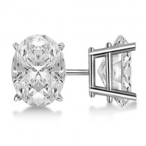 2.00ct. Oval-Cut Lab Diamond Stud Earrings Platinum (G-H, SI1)