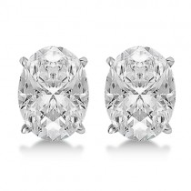 2.00ct. Oval-Cut Lab Diamond Stud Earrings Platinum (G-H, SI1)