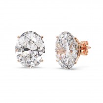 1.00ct. Oval-Cut Diamond Stud Earrings 18kt Rose Gold (G-H, VS2-SI1)