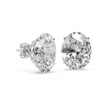 1.00ct. Oval-Cut Moissanite Stud Earrings 14kt White Gold (F-G, VVS1)