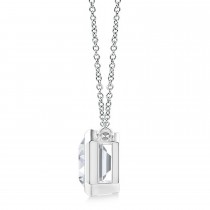 Lab Diamond Bezel Pendant Necklace Sterling Silver (0.66ct)