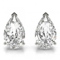 2.00ct Pear-Cut Lab Diamond Stud Earrings 14kt White Gold (F-G, VS1)