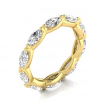 Marquise Cut Diamonds Eternity Ring Wedding Band 14K Yellow Gold (2.35ct)