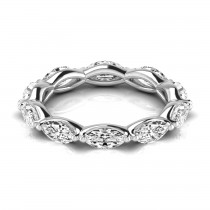 Marquise Cut Diamonds Eternity Ring Wedding Band 18K White Gold (2.35ct)