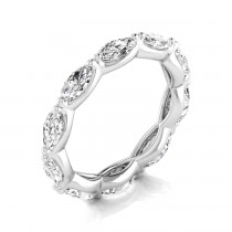 Marquise Cut Diamonds Eternity Ring Wedding Band 18K White Gold (2.35ct)