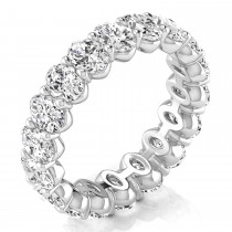 Oval Cut Lab Grown Diamonds Eternity Ring Wedding Band 18K White Gold (3.61ct)