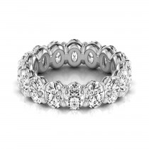 Oval Cut Lab Grown Diamonds Eternity Ring Wedding Band 18K White Gold (4.88ct)