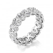 Oval Cut Lab Grown Diamonds Eternity Ring Wedding Band 18K White Gold (4.88ct)
