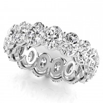 Oval Cut Lab Grown Diamonds Eternity Ring Wedding Band 18K White Gold (7.20ct)