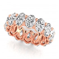 Oval Cut Lab Grown Diamonds Eternity Ring Wedding Band 14K Rose Gold (9.87ct)