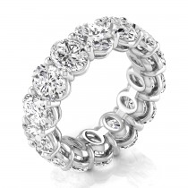 Oval Cut Lab Grown Diamonds Eternity Ring Wedding Band 18K White Gold (9.87ct)