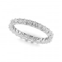 Princess Cut Lab Grown Diamonds Eternity Ring Wedding Band 18K White Gold (2.16ct)