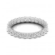 Princess Cut Lab Grown Diamonds Eternity Ring Wedding Band 18K White Gold (2.16ct)