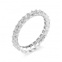 Princess Cut Lab Grown Diamonds Eternity Ring Wedding Band 18K White Gold (2.16ct)