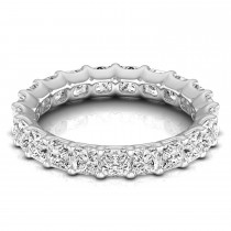 Princess Cut Lab Grown Diamonds Eternity Ring Wedding Band 18K White Gold (3.99ct)