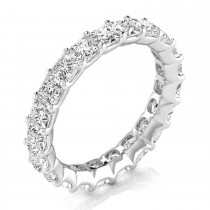 Princess Cut Lab Grown Diamonds Eternity Ring Wedding Band 18K White Gold (3.99ct)