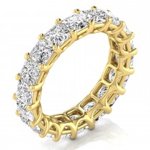 Princess Cut Lab Grown Diamonds Eternity Ring Wedding Band 14K Yellow Gold (5.49ct)