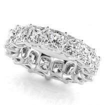Princess Cut Lab Grown Diamonds Eternity Ring Wedding Band 18K White Gold (10.57ct)