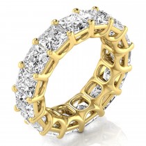 Princess Cut Lab Grown Diamonds Eternity Ring Wedding Band 18K Yellow Gold (10.57ct)