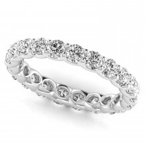 Round Cut Diamonds Eternity Ring Wedding Band 18K White Gold (1.89ct)