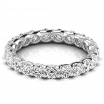 Round Cut Diamonds Eternity Ring Wedding Band 18K White Gold (1.89ct)