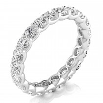 Round Cut Diamonds Eternity Ring Wedding Band 18K White Gold (1.89ct)