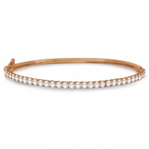Luxury Stackable Diamond Bangle Bracelet 14k Rose Gold (4.00ct)