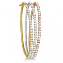 Luxury Stackable Diamond Bangle Bracelet 14k Rose Gold (4.00ct)