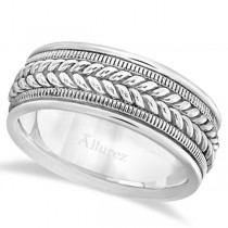 Woven Milgrain Edge Wedding Band For Men Palladium (8mm)