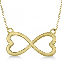 Ladies Heart Shaped Infinity Pendant Necklace in 14K Yellow Gold