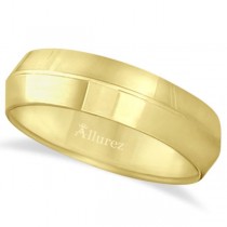 Knife Edge Wedding Ring Band Comfort-Fit 18k Yellow Gold (6mm)