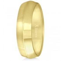 Knife Edge Wedding Ring Band Comfort-Fit 18k Yellow Gold (6mm)