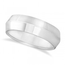 Knife Edge Wedding Ring Band Comfort-Fit Platinum (7mm)