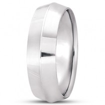 Knife Edge Wedding Ring Band Comfort-Fit Platinum (7mm)