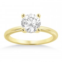 Diamond Hidden Halo Solitaire Engagement Ring 14k Yellow Gold (0.06ct)