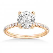 Diamond Hidden Halo Pave' Engagement Ring 14k Rose Gold (0.26ct)