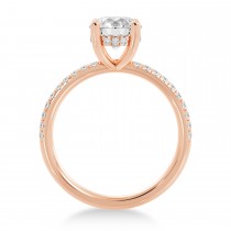 Diamond Hidden Halo Pave' Engagement Ring 14k Rose Gold (0.26ct)