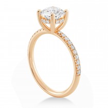 Diamond Hidden Halo Pave' Engagement Ring 14k Rose Gold (0.26ct)