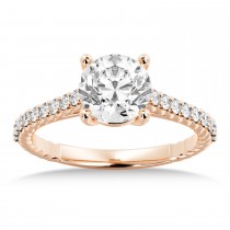 Lab Grown Rope Diamond Accented Engagement Ring 14k Rose Gold (0.23ct)
