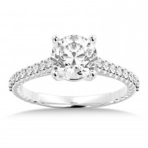 Rope Diamond Accented Engagement Ring Platinum (0.23ct)