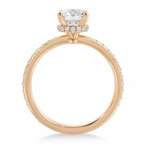Diamond Pave' Hidden Halo Engagement Ring 14k Rose Gold (0.33ct)