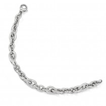 Fancy Polished Elongated Curb Chain Bracelet 14k Yellow Gold