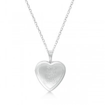 Heart Shaped Teddy Bear Engraved Pendant Locket Sterling Silver