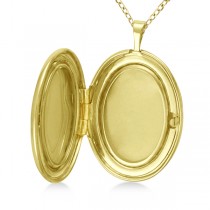 Oval Antique Pendant Locket w/ Milgrained Edge Vermeil